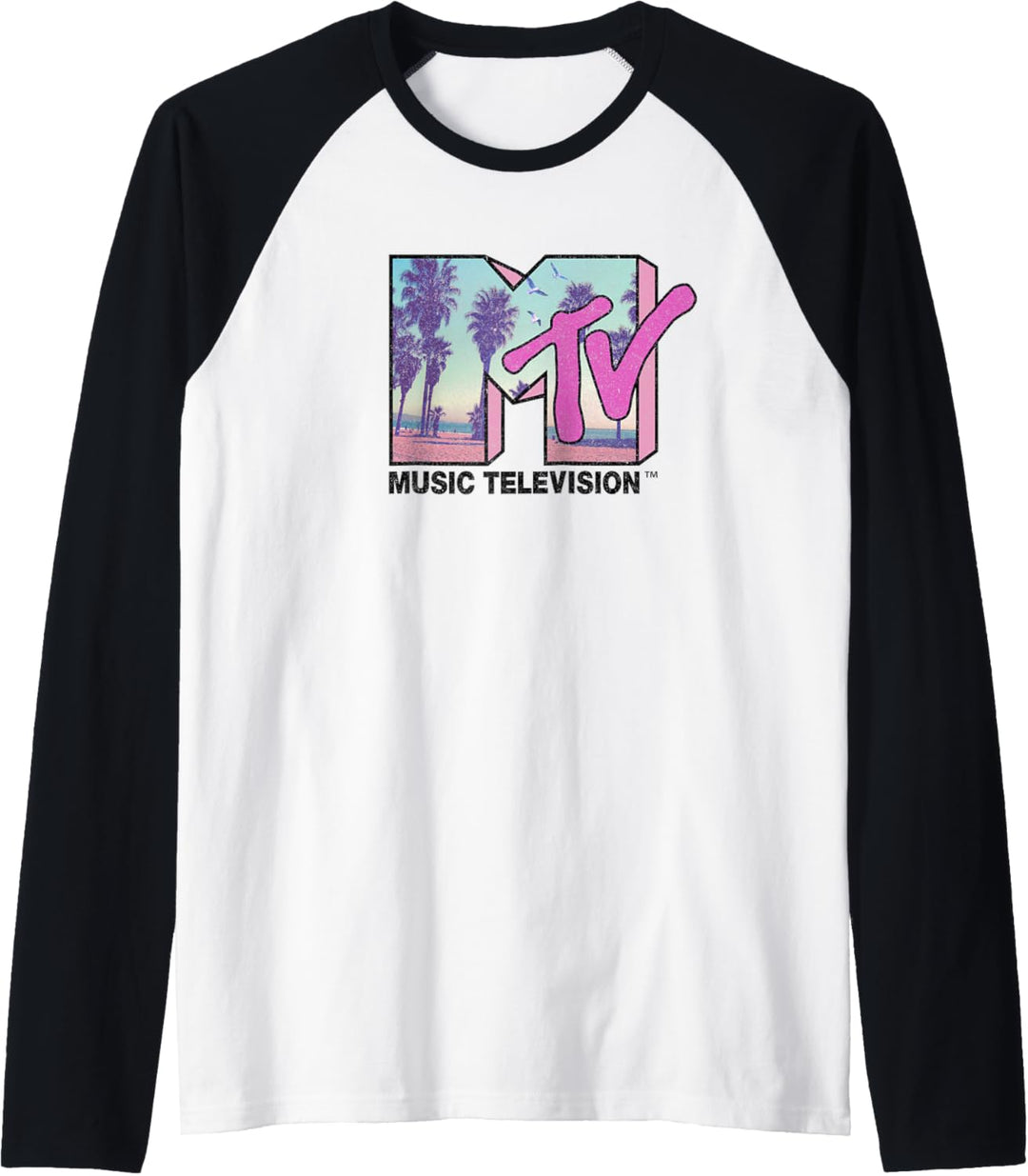 MTV Strand und Palmen Logo Raglan