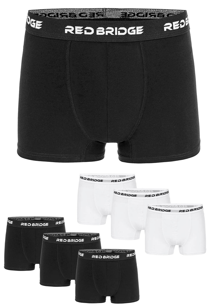 Redbridge Herren Boxershorts Set – 6er Pack enganliegende Unterhosen aus Baumwolle – Elastischer Bun