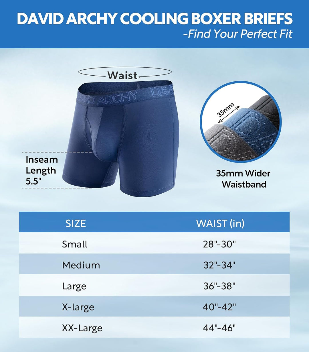 DAVID ARCHY Herren Boxershorts Mehrfachpack, Stretcken Klassischer Retroshorts, Unterhosen Männer, 5