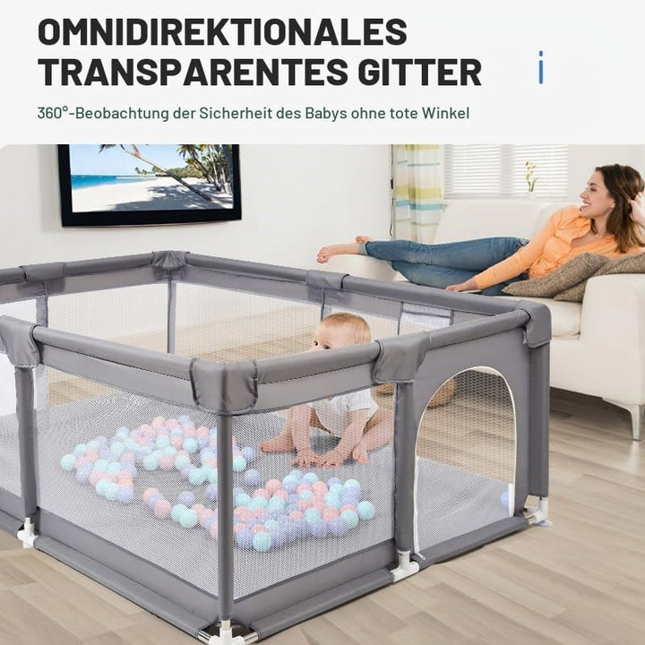 Laufstall Baby, Laufstall Faltbar für Drinnen, Grosser Laufgitter Baby, Kinderaktivitätszentrum Spie