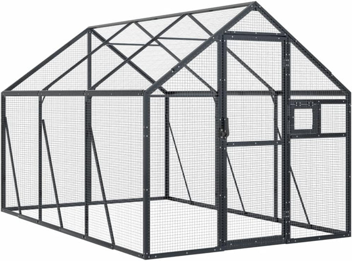 Vogelvoliere Aussen Winterfest Papageienkäfig Gross XXL Alu Voliere Bausatz 1,79x3x1,85 m Vogelkäfig