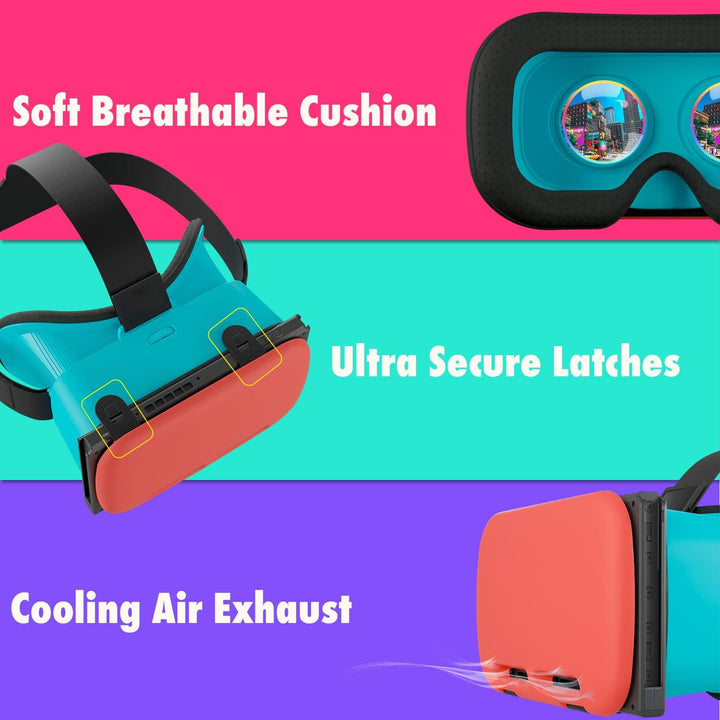 Orzly VR-Headset für Nintendo Switch und Switch-OLED-Konsole mit verstellbarem Objektiv für EIN Virt
