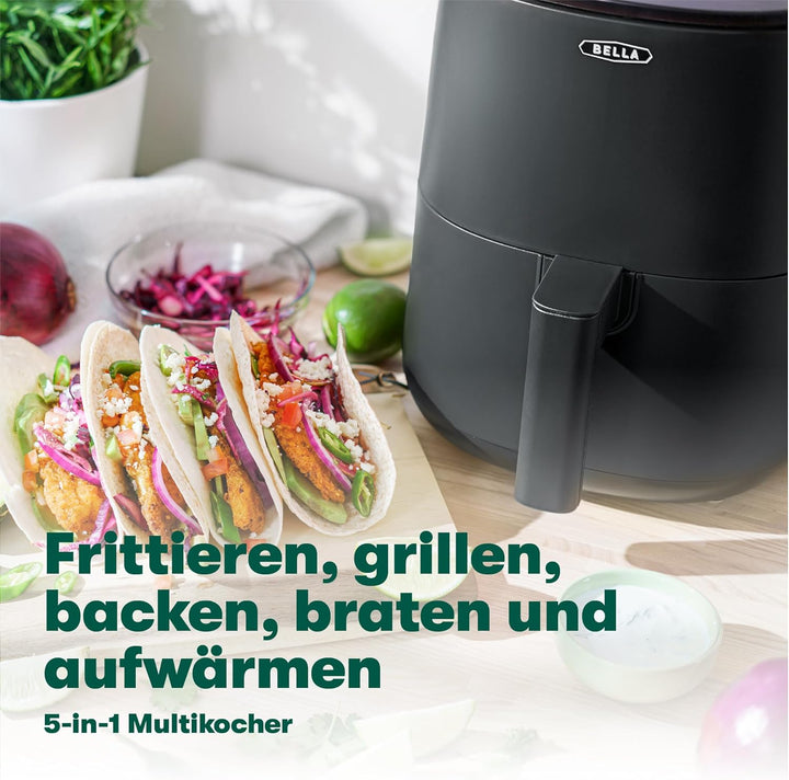 bella 3 L Touchscreen-Heissluftfritteuse, ölfreies Frittieren, spülmaschinenfeste Antihaft-Pfanne un
