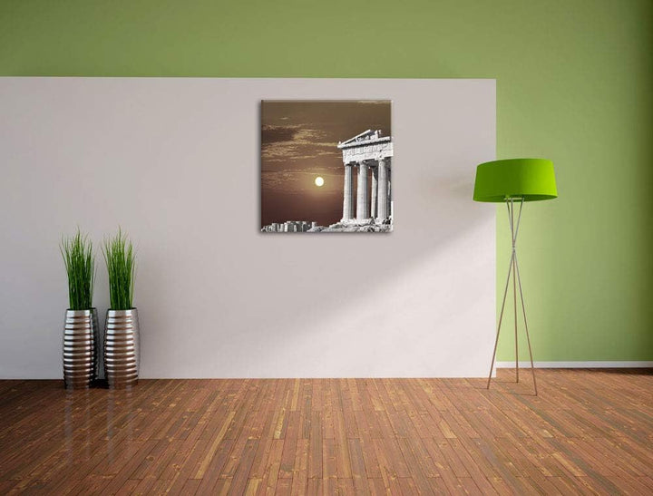 Pixxprint schöner Tempel der Athene als Leinwandbild Quadratisch/Grösse: 70x70 / Wandbild/Kunstdruck