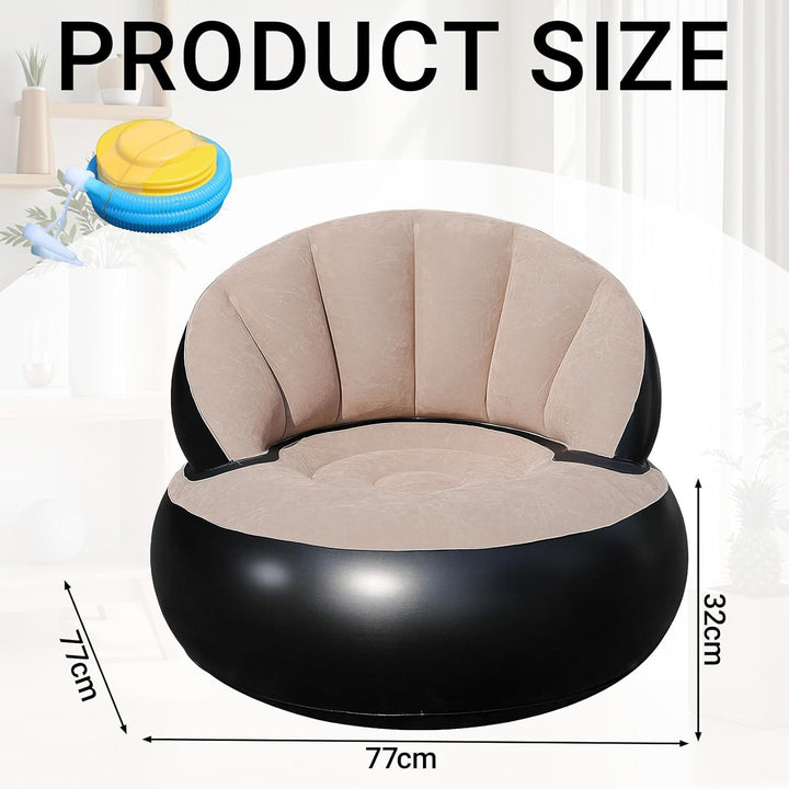 Aufblasbares Sofa, Beflocktes Luftsofa, Tragbarer Aufblasbarer Stuhl, Sofa und Couch mit Beflockter