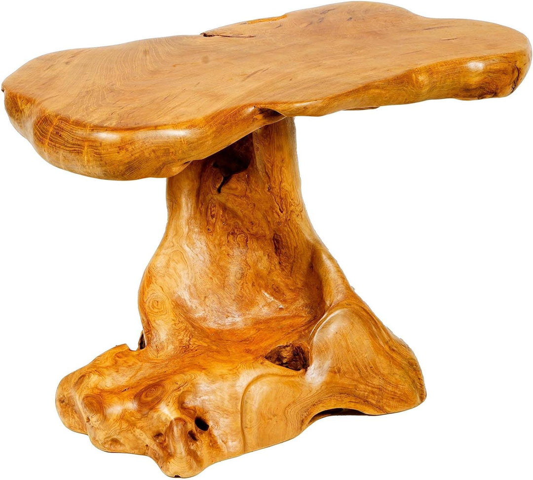 Windalf Schlanker Couchtisch Siva 77 cm Eleganter Natur Wohnzimmertisch Handarbeit aus Wurzelholz
