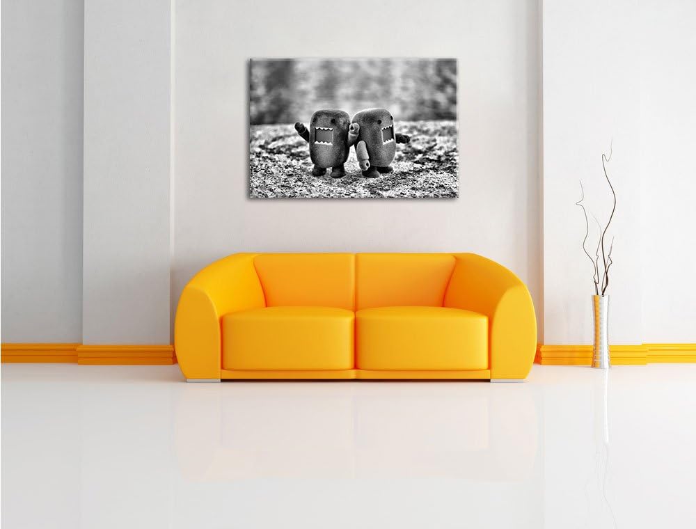 Pixxprint Rawr Monsterpuppen als Leinwandbild/Grösse: 100x70 / Wandbild/Kunstdruck/fertig bespannt,