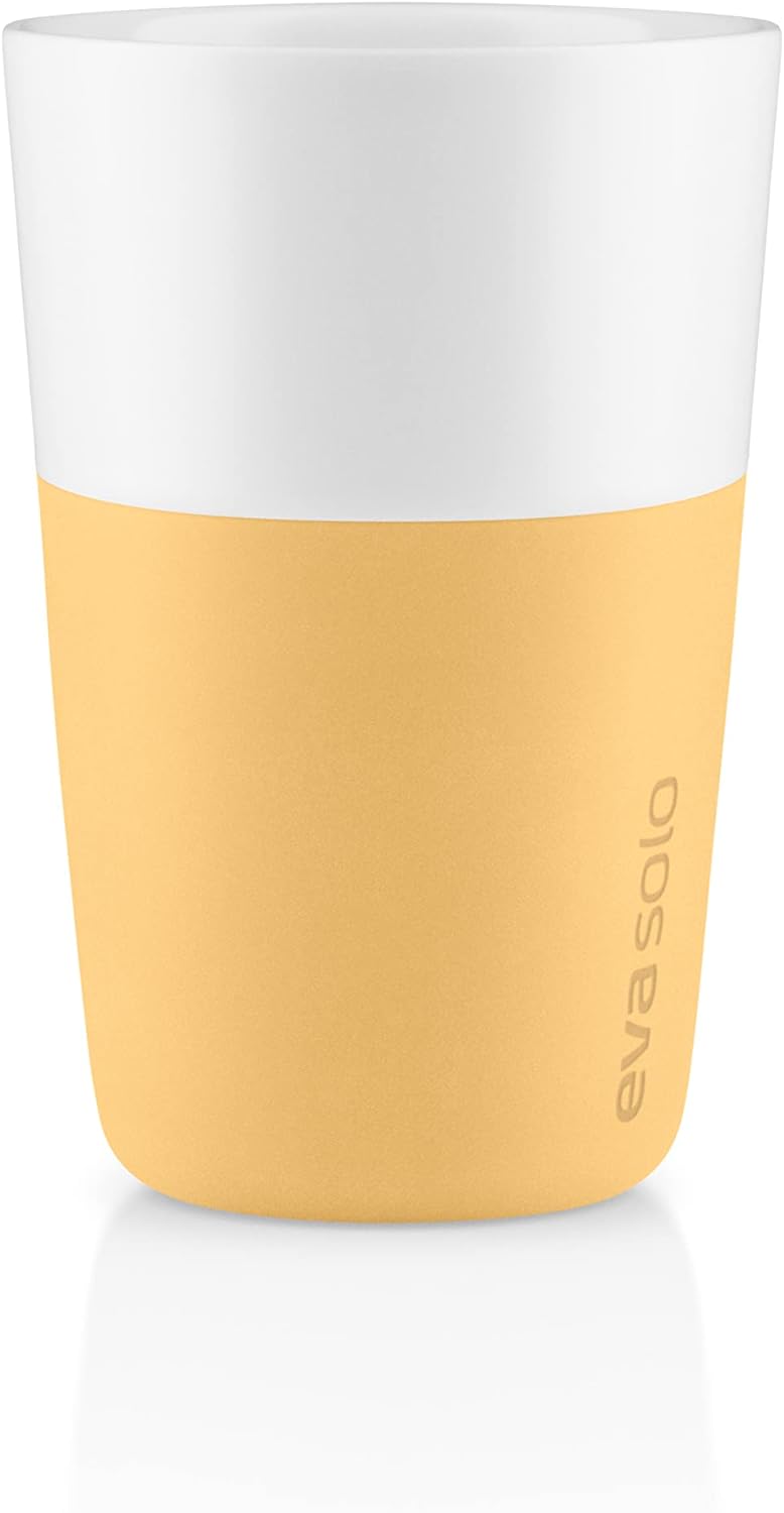 EVA SOLO | 2 Cafe Latte-Becher Golden sand | Gut zu halten durch Silikonbeschichtung | Golden sand L