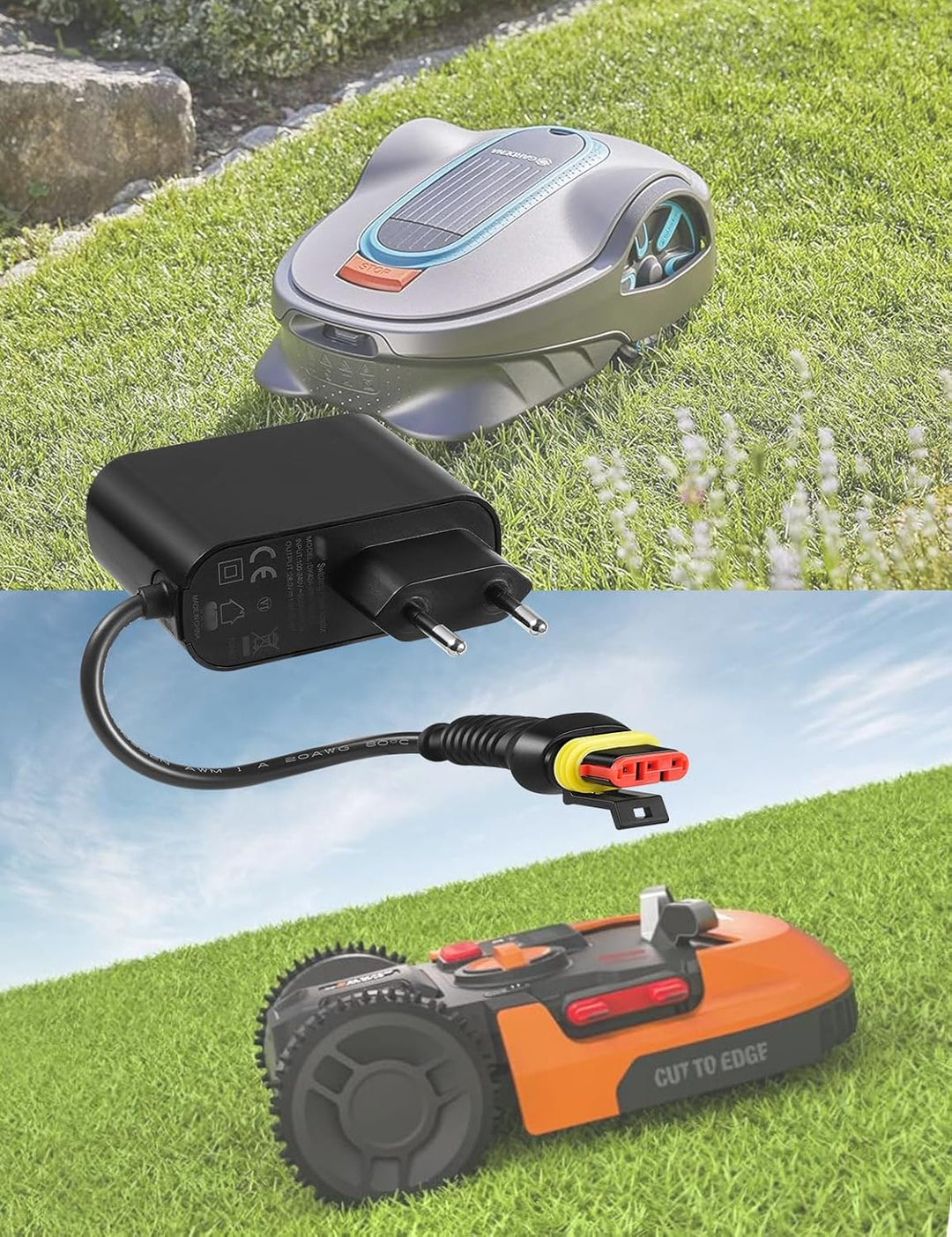 28 V 1,3A Adapter Rasenmäher Netzteil, Kompatibel mit Gardena R50Li, R80Li, R40li, R45Li, R70Li, Sil