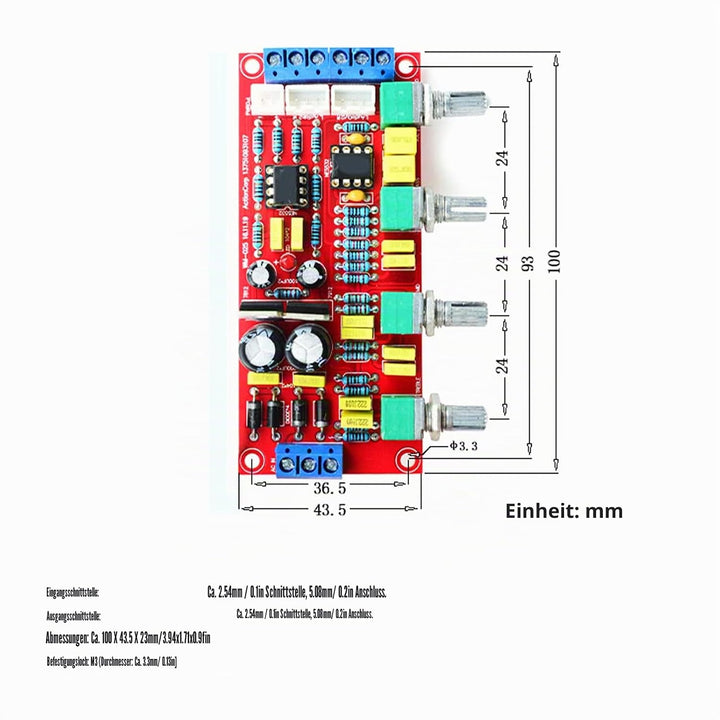WM-065 Amplifier Preamp Board, HIFI Audiophile Tone Board NE5532 Potentiometer Extension Board DIY K