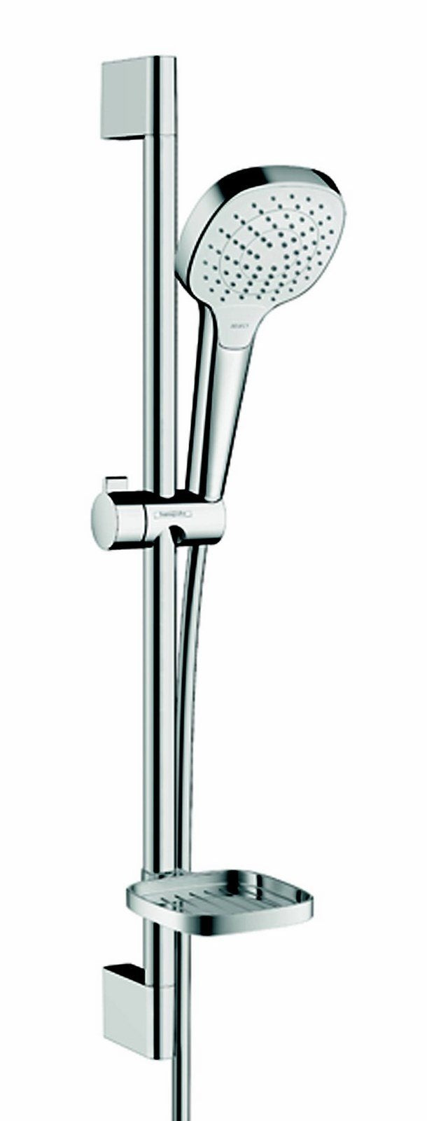 hansgrohe Croma Select E Vario Duschset 0,65m, 3 Strahlarten, mit Seifenablage, Weiss/Chrom Weiss/Ch