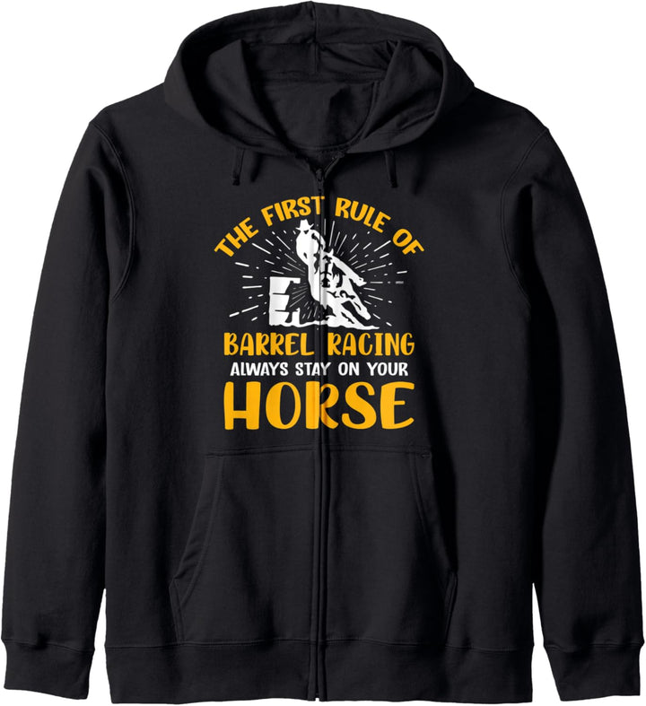 Funny Horse Riding Quote - First Rule Of Barrel Racing Kapuzenjacke