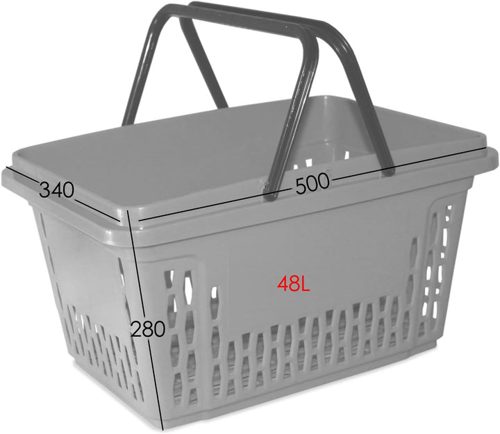 GERSO Einkaufskörbe aus Kunststoff mit 2 Bügeln 40 Liter Polypropylen bunte Farbauswahl (10, grün) 1