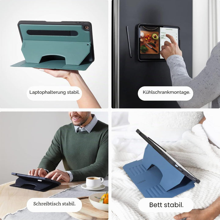 ZUGU iPad 10.9 Hülle 2022 10. Generation, schlanke Schutzhülle 8 Winkel-Ständer magnetisch, Stifthal