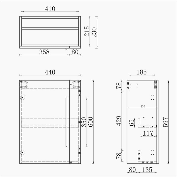 Waschbeckenunterschrank 45 cm Unterschrank MDF Waschtischunterschrank Badschrank Matt Anthrazit 45cm