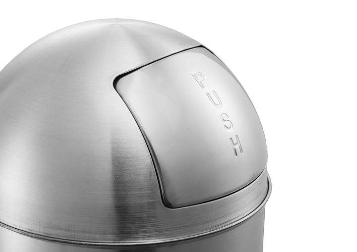 aro Push-Abfalleimer, rund, 40 L, Edelstahl, mit 1 Inneneimer, ideal für Büro