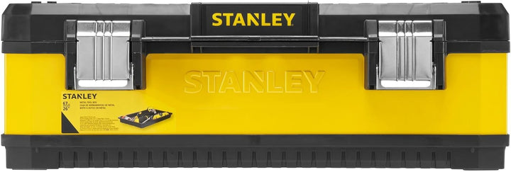 Stanley Werkzeugbox Metall-Kunststoff (66,2x29,3x22,2, Trage, Aussparung, Bi-Material Griff rostfrei