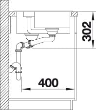 BLANCO COLLECTIS 6 S | SILGRANIT anthrazit | Einbauart: Einbau von Oben | Hauptbecken rechts | mit A