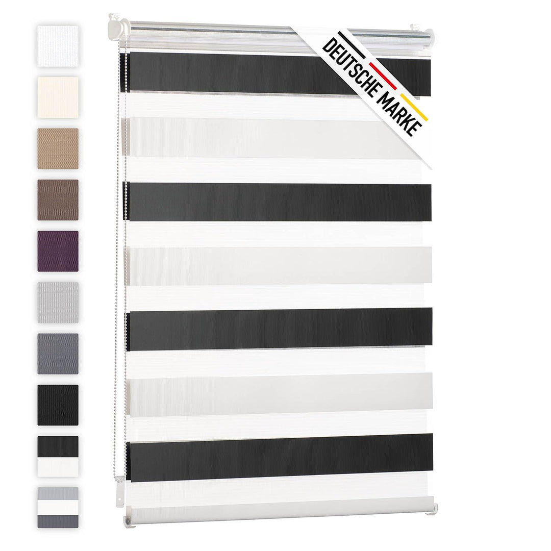 Blumtal 2er-Set Doppelrollo 90 x 155-195cm -  Klemmfix Rollo, Rollos für Fenster ohne Bohren, Klemmr