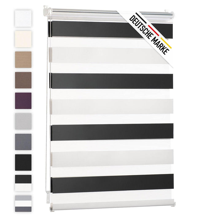 Blumtal 2er-Set Doppelrollo 90 x 155-195cm -  Klemmfix Rollo, Rollos für Fenster ohne Bohren, Klemmr