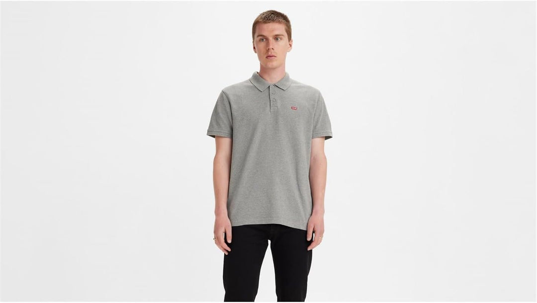 Levi's Herren Housemark Polo Hemd, Chesthit Logo, Grau (Medium Grey Heather)