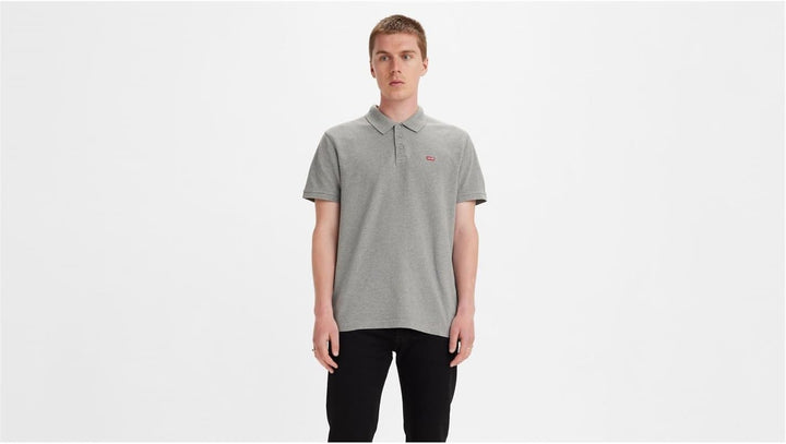 Levi's Herren Housemark Polo Hemd, Chesthit Logo, Grau (Medium Grey Heather)