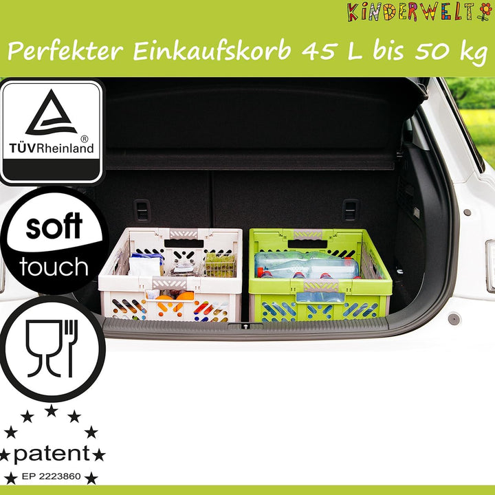KiNDERWELT Robuste Profi - Klappbox 45 L bis 50 kg - Faltbox, Kiste, Korb zur Aufbewahrung, Transpor