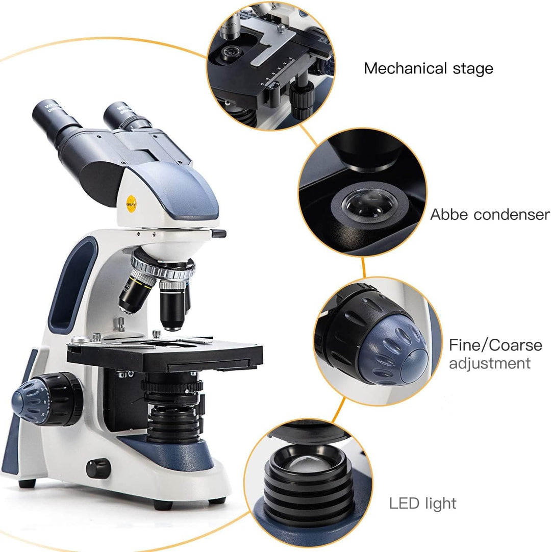 SWIFT SW380B Binokular Labor Mikroskop 40X-2500X Vergrösserung, Siedentopfkopf, mechanischem Objektt