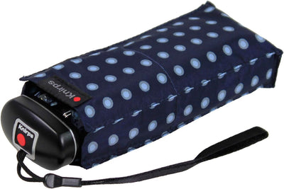 Knirps Taschenschirm Travel - Navy Dots Blau Punkte, Blau Punkte