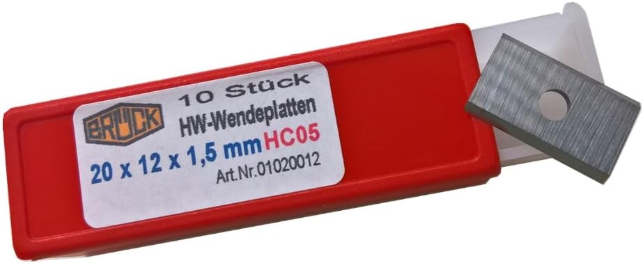 Brück HM Wendemesser Wendeplatten HW 20 x 12 x 1,5 Falzkopf Fügemesserkopf 10 St