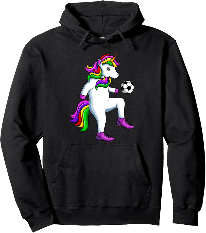 Fussball Mädchen Einhorn Fussballerin Damen Pullover Hoodie