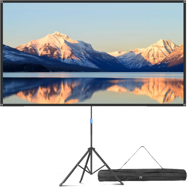 VISULAPEX Leinwand Beamer mit Ständer 80 Zoll, 4K HD 16:9 Leinwand Beamer Tragbar, Leicht und Kompak