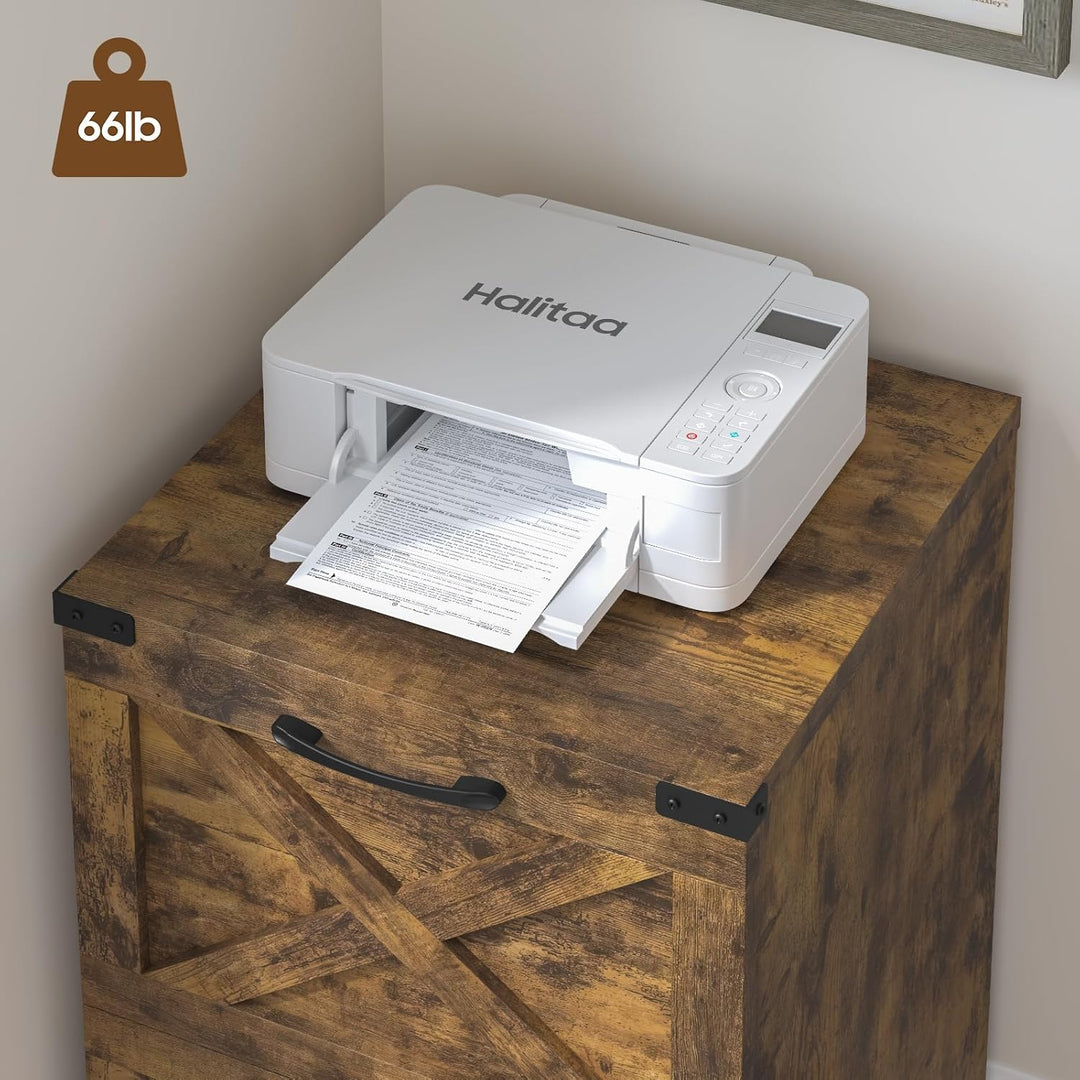 BonVache Rollcontainer, Aktenschrank mit 2 Schubladen und Rollen, Vertikaler Bauernhausstil Schublad