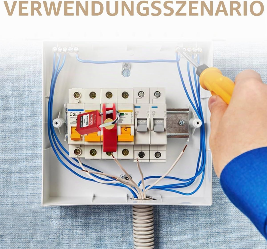 Bwintech 5 Stück 38MM verschiedene rote Sicherheitsvorhängeschlösser Set mit Schlüssel mit Schutzsch