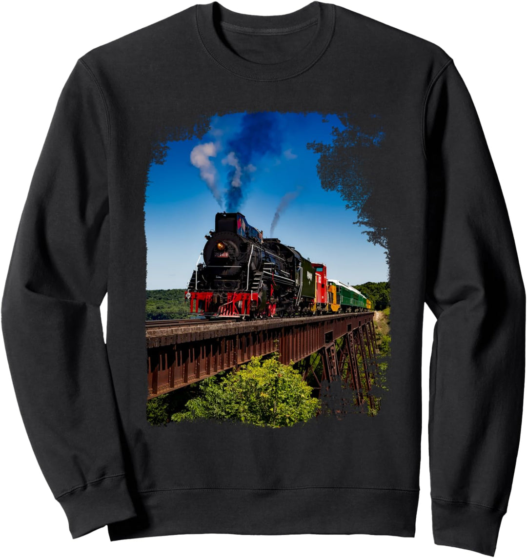 Dampflok Porträt Zug I Eisenbahn Lokomotive Sweatshirt