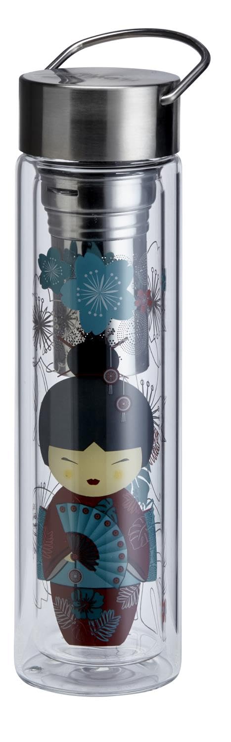 FLOWTEA® Teekanne to go GEISHA RED für 350-400ml inkl. Thermomantel + Teesieb