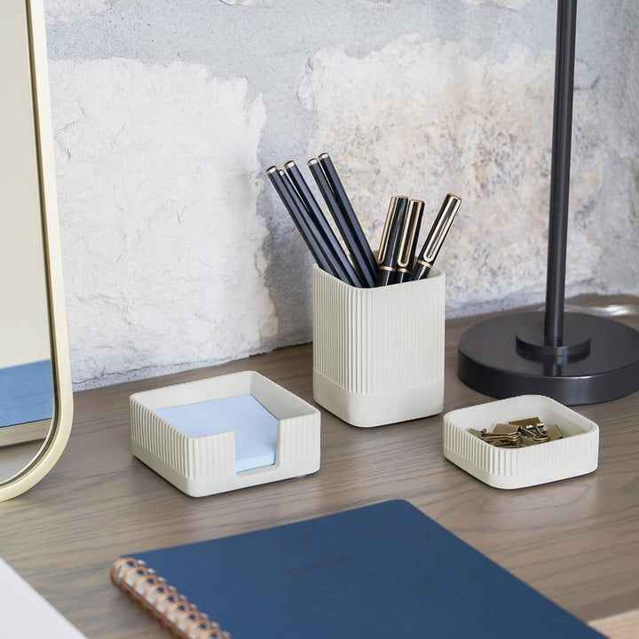 Ästhetisches Schreibtisch-Organizer-Set für Ihr Büro, stabiles Schreibtischzubehör aus Beton für Dam