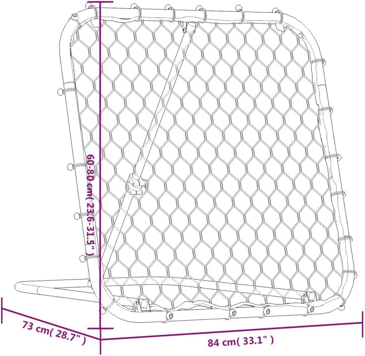 vidaXL Fussball-Rebounder Verstellbar Schwarz 84x73x60-80 cm Stahl