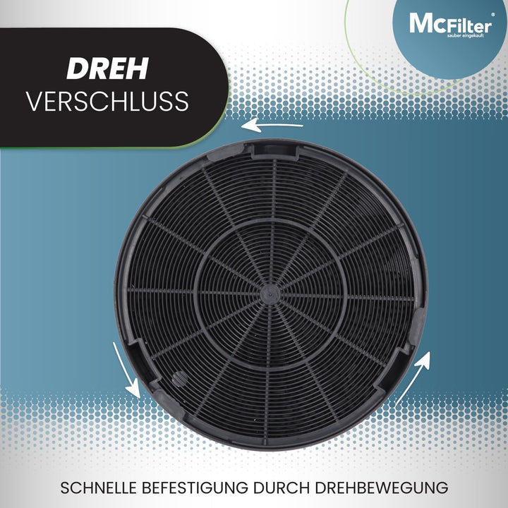 2x Aktivkohlefilter Ø 200mm, EFF62, 2er Set für Dunstabzugshaube geeignet für Kohlefilter Franke 112