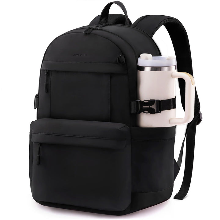 LOVEVOOK Rucksack Damen, 15,6 Zoll Laptop Schulrucksack Teenager mit grossem Fach für Trinkflaschen,