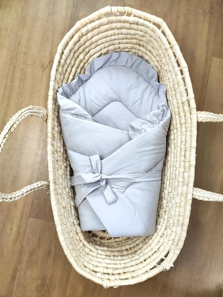 PIMKO Babyhörnchen mit rüschen Einschlagdecke Schlafsack Wickeltuch für Neugeborene und Kleinkinder