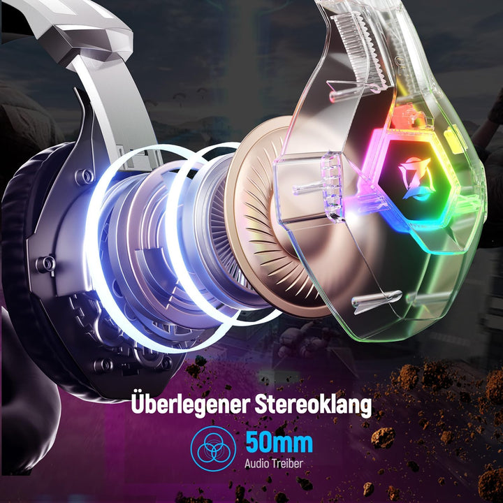 Ozeino Gaming Headset für Ps4/Ps5/Pc/Xbox 360 with 3D Surround Sound Headset mit Mikrofon Kopfhörer