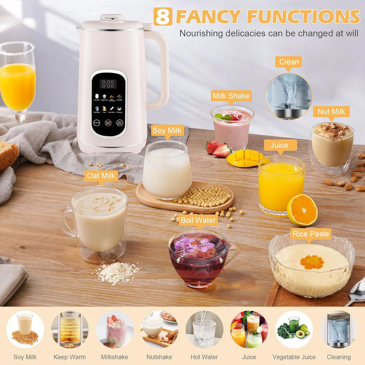 Nussmilchmaschine 8-in-1 mit Icon-Touchpanel, Pflanzenmilchbereiter 1200 ml mit Selbstreinigung, Tim