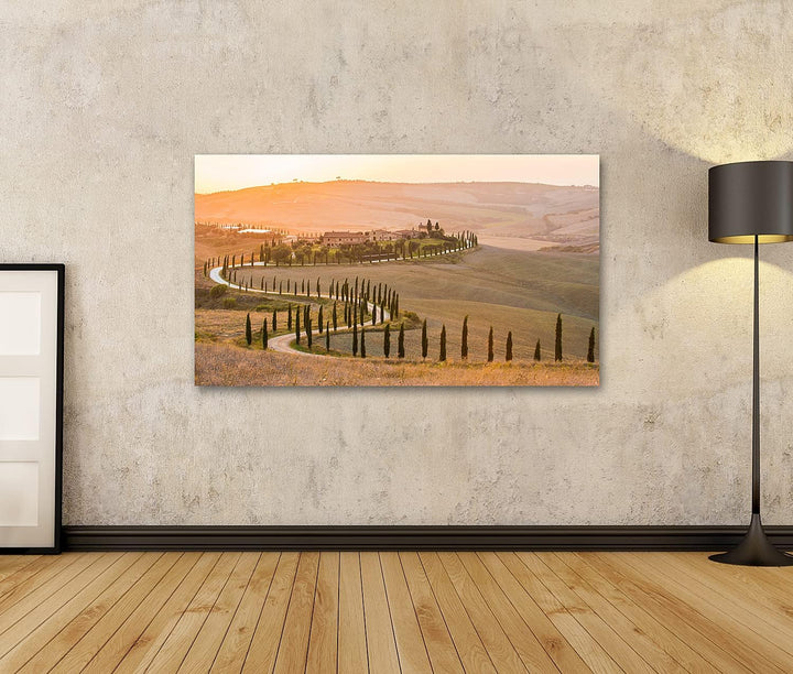 islandburner Bild auf Leinwand Toskana In Der Sommersonne Bilder Wandbilder Poster Leinwand 100x57cm