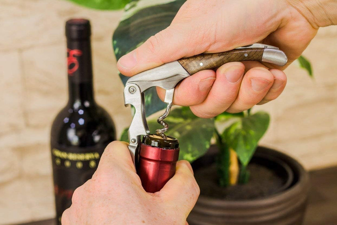 Kellnermesser - Premium Korkenzieher | Profi Sommeliermesser (Weinöffner) hochwertige Edelstahl & Ho