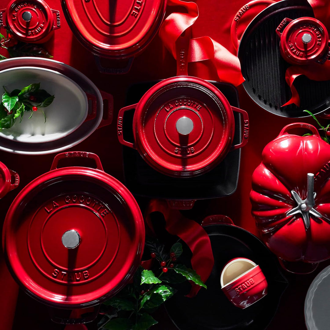 STAUB Gusseisen Bräter/Cocotte, Oval 33 cm, 6,7 L, Aromaregen Funktion, Für alle Herdarten geeignet,