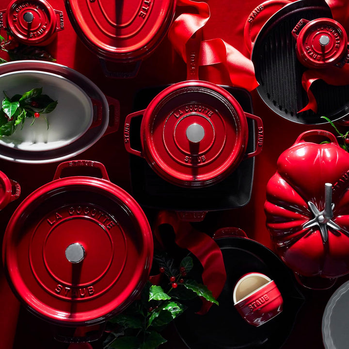 STAUB Gusseisen Bräter/Cocotte, Oval 33 cm, 6,7 L, Aromaregen Funktion, Für alle Herdarten geeignet,