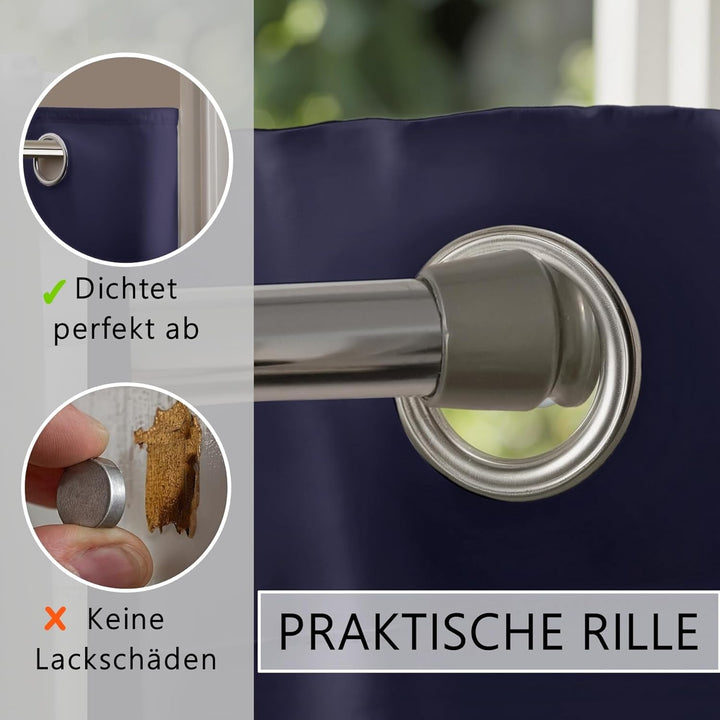 tinycurtains, Türvorhang mit Teleskopstange, einfache Montage in nur 1 Minute ohne Bohren (Türvorhan