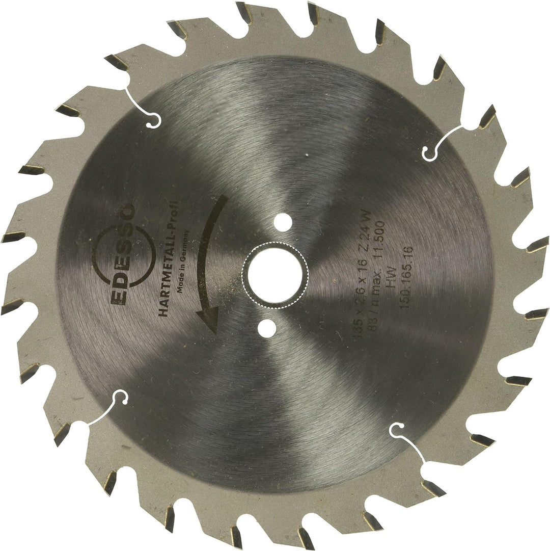 Edessö 15016516 HM-Kreissägeblatt Profi-Wenigzahn 2/6/32 HW, Z=24 W, 165 x 2,6/1,6 x 20/16 mm, Silbe