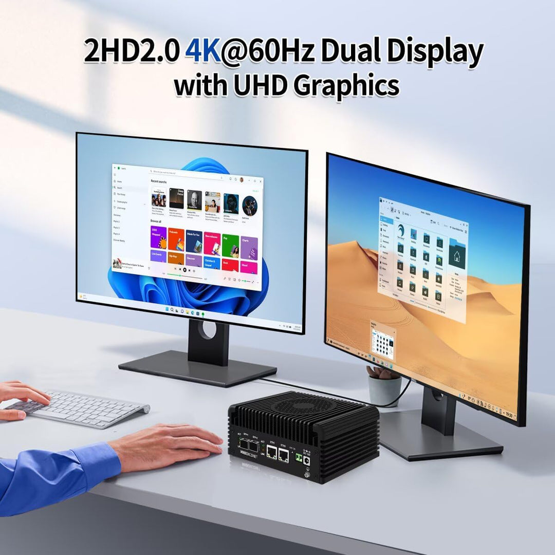 S2 Mini PC N150 10GBE SFP+, Firewall Appliance Micro Büro Hardware, DDR5 8GB RAM 128GB SSD, 2xi226V